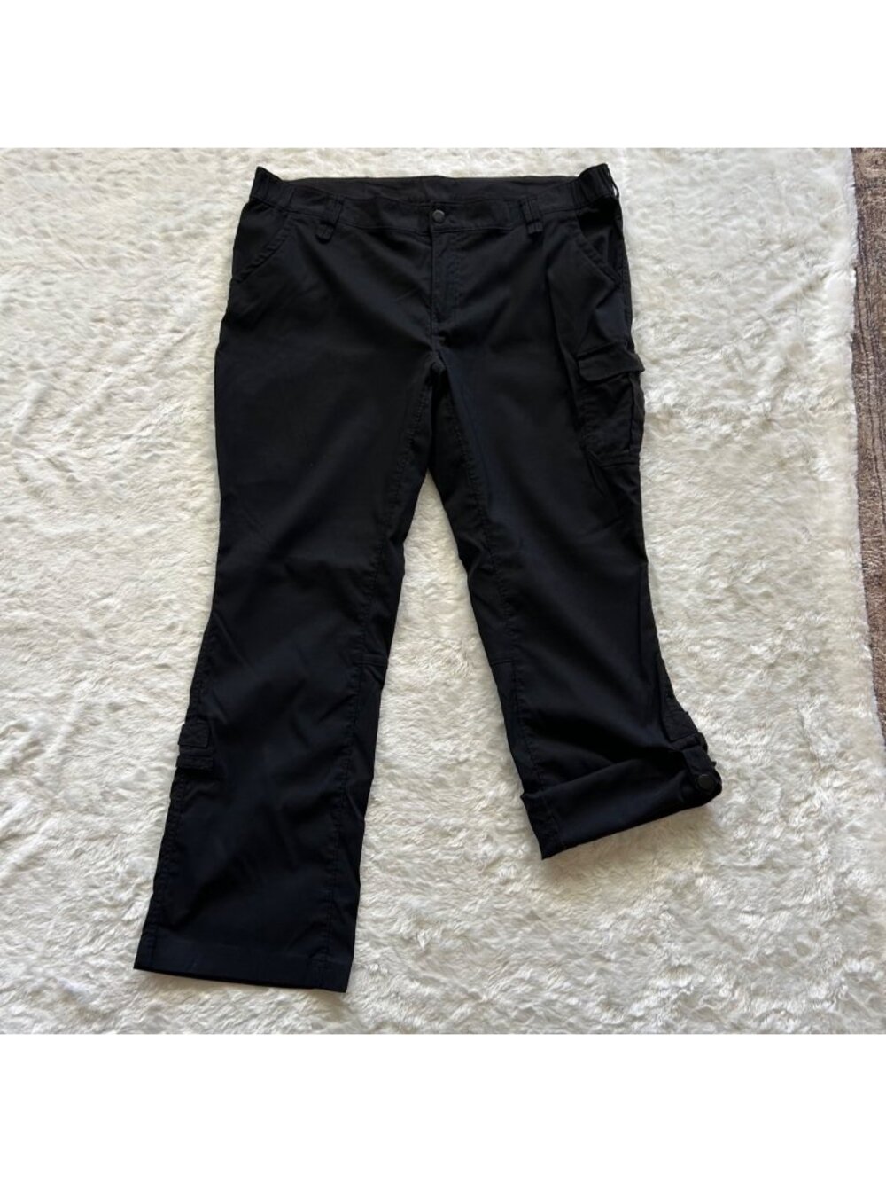 Womens Duluth Black Nylon Quick Dry Outdoor Hiking Cargo Pants Roll Tab - 18X31